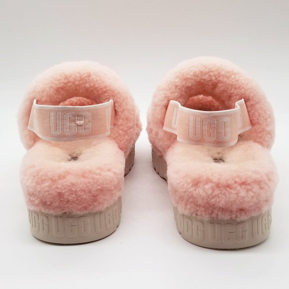UGG Women's 9 Oh Fluffita Platform Slip On Sheepskin Sherpa Sandal in Pink $110 - Picture 9 of 16